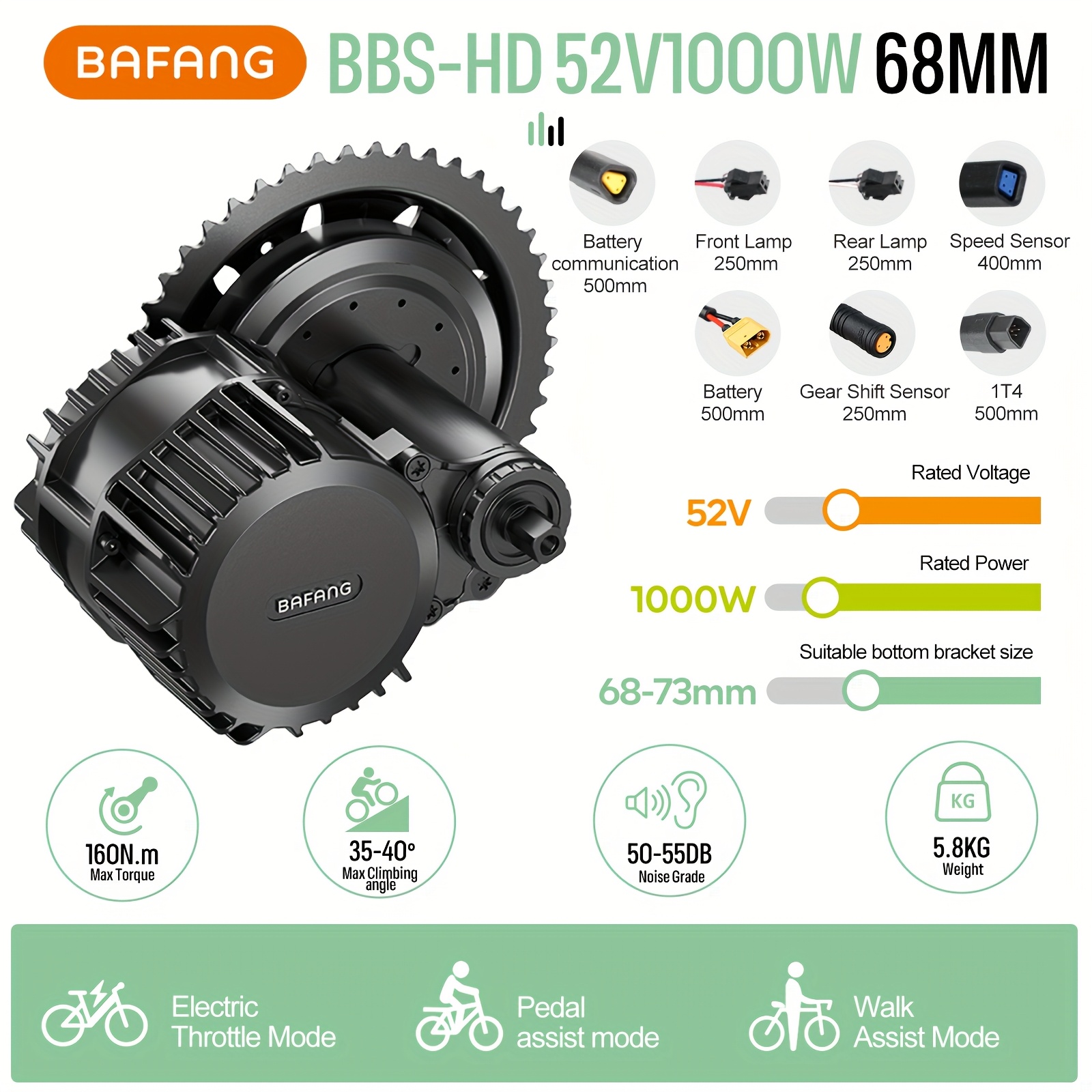 electric bike conversion kit 52v motor - Temu
