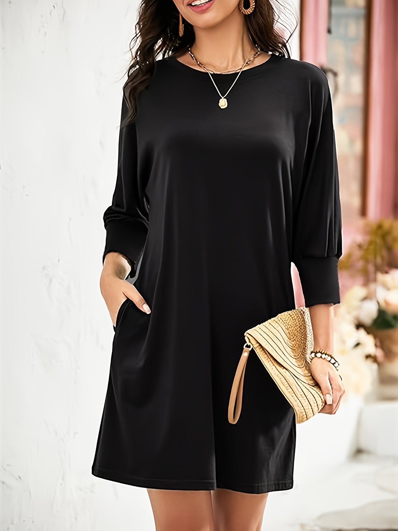 short loose dress white loose dress White loose cotton crepe short dress  4stylegh