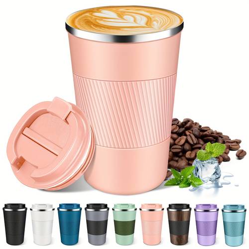 insulated travel coffee mug spill leak proof portable to stainless steel coffee tumbler reusable thermal coffee cup with lid for hot cold drinks travel and gifts