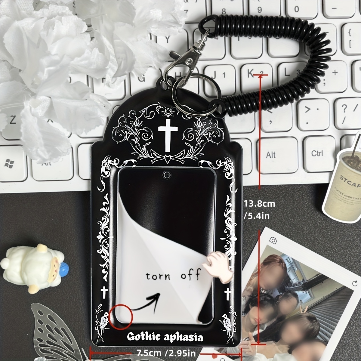 Gothic Style Cross Photo Card Holder * * Photo Card Sleeve, PU Material,  Suitable for 3-3.5 Inch Photo Cards * Album Merchandise