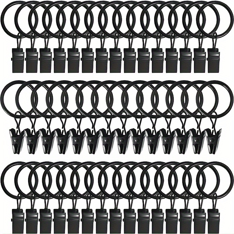 

30/40/50 Package Curtain Rings With Clips, Rings, Hook Hanger, Clip Rings For Hanging Curtain Bows, Small 1.26 Inch Diameter, Fits 1 Inch Rod