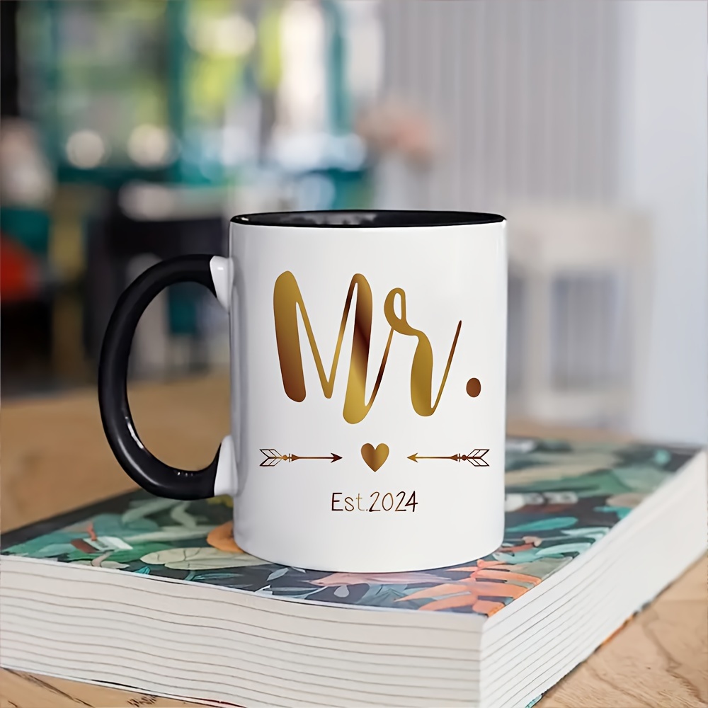 11 Oz Coffee Mug Set Wedding Couple Ceramic Tea Cup for  Husband And Wife Ideal Gift for Birthday, Anniversary, Holiday  Double-Sided P