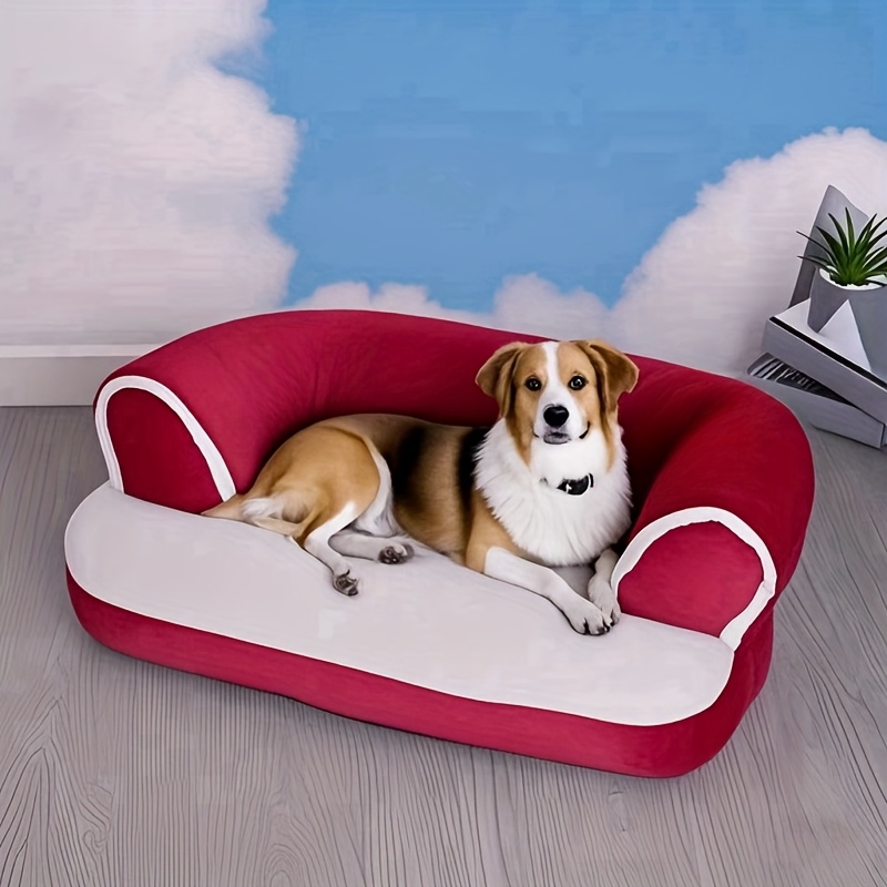 1pc cozy plush pet sofa bed warm     recliner with removable polyester cushion black   for extra small to large breeds   indoor relaxation pet relaxation spot stylish dog recliner soft cushioned sofa Product details 7