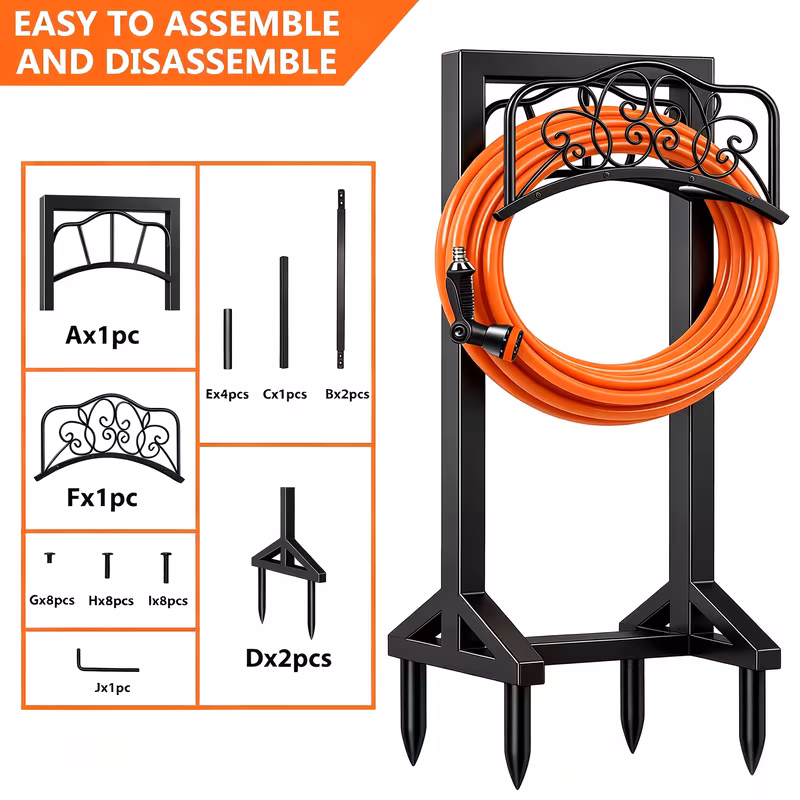 heavy duty metal garden hose holder freestanding outdoor