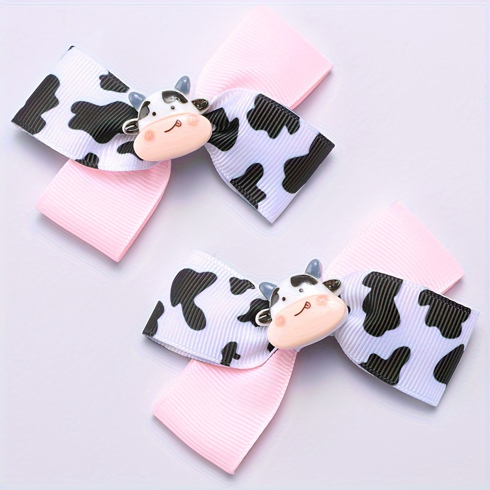 

2pcs Patterned Bow , Cow Decoration, Suitable For Styling,