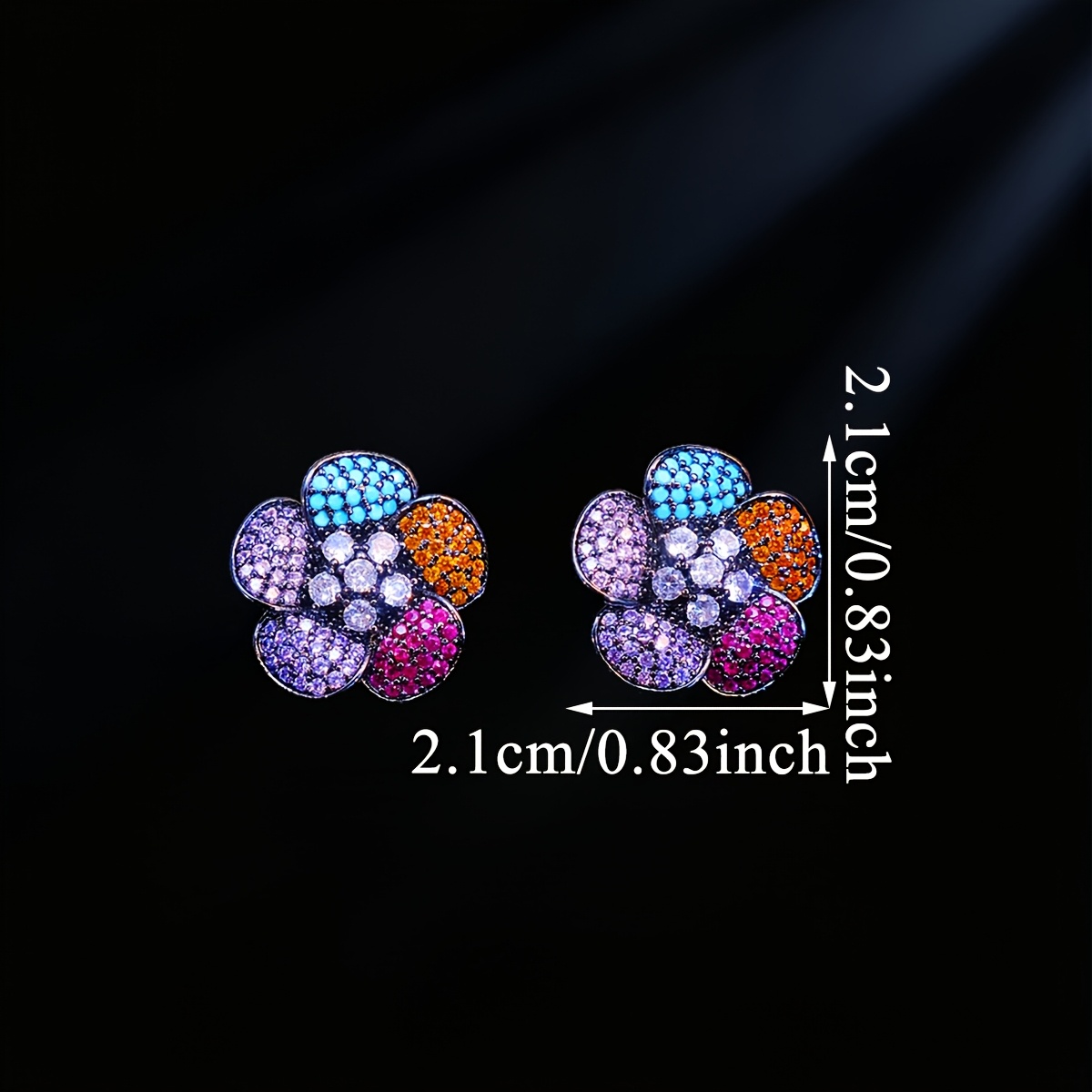 Classy Ladies Dance Flower Shape Ear Stud Earrings, Multicolor