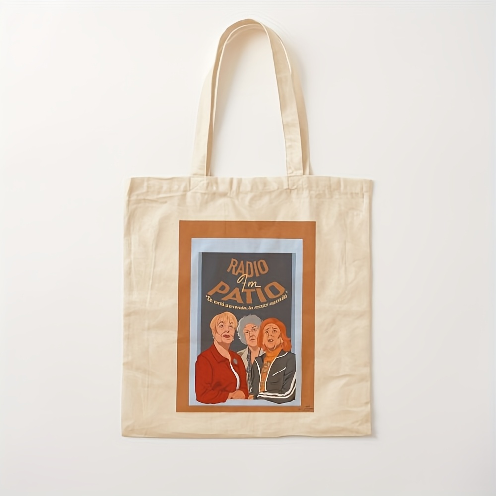 TEMU Aquí Bolso de Poliéster Wcx Unisex Tote para Damas, Bolsa Casual Estampada y Práctica para Viajes y Compras