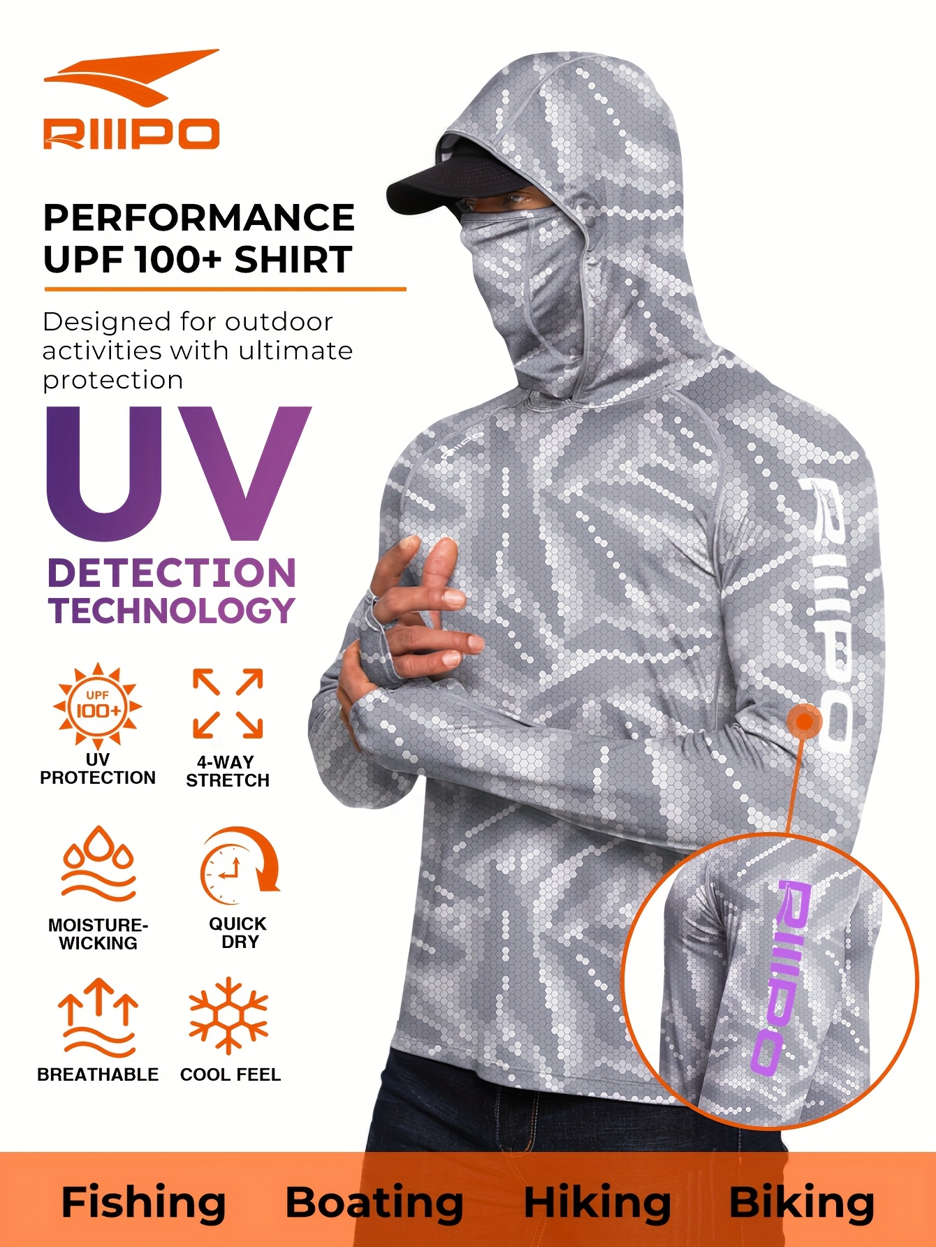 camiseta larga capucha mascarilla hombre Temu