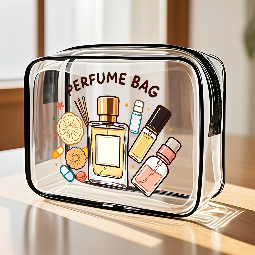 TEMU 1pc Women's Large Capacity Zippered Makeup And Travel Cosmetic Bag - High-quality Cosmetic Organizer, Toiletry Pouch, Lightweight Pvc Storage