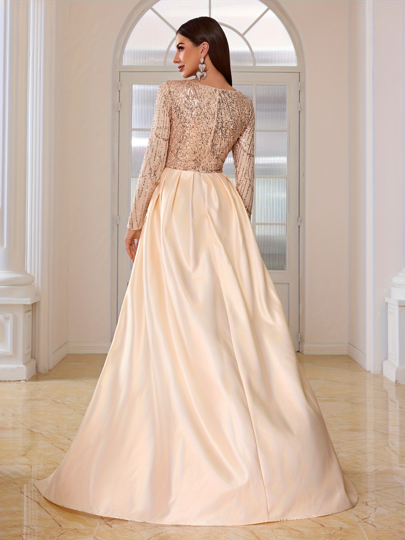 fitted lace wedding dress A-Line Tea-Length Satin Little White Dress COCOMELODY CW3383, 20 Days / Ivory / US22-UK24-EUR52 main image 0