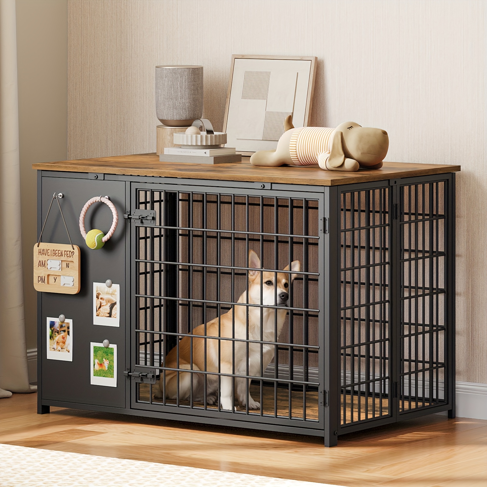 Jaula para perros de mueble plegable   resistencia, adecuada para   de interior, jaula para perros con   de bricolaje y ganchos,   decorativa para perros color  / ,    , adecuada para   y mascotas