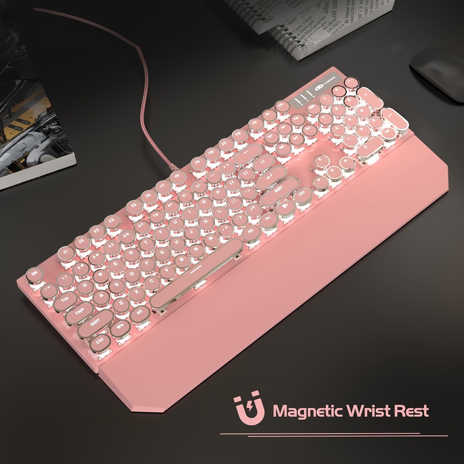 teclado mecânico retro punk com apoio de - Temu Brazil