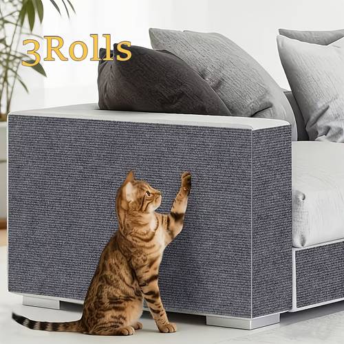 3 roll thickened self cat scratching board 23 62 x 11 81 inches anti scratch mat cuttable furniture sofa door wall cat tree protective film