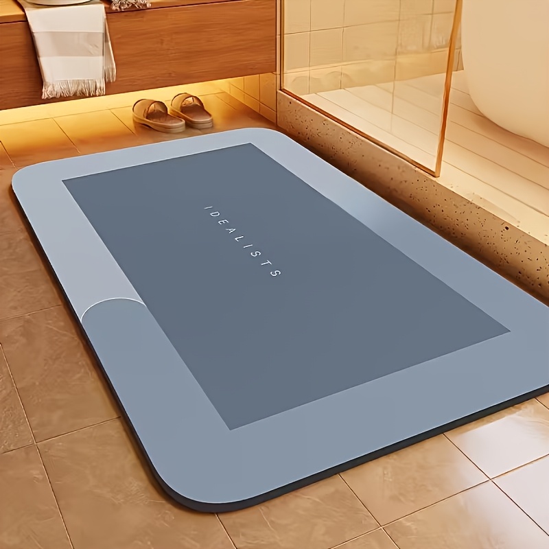 TEMU Super Absorbent Anti Slip Diatomaceous Earth Bathroom Mat, Quick Drying Soft Shower Mat, Machine Washable, Suitable For Bathroom And Bedroom,