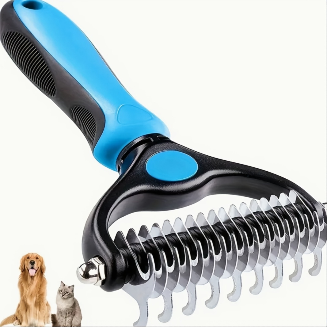 

Extra-wide Stainless Steel Pet Grooming Brush - Dual-sided Dog Deshedding Tool For Shedding Control, Non-electric