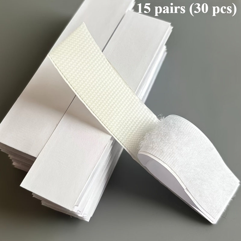 TEMU 15 Pairs, 30pcs Of Heavy-duty Hook And Loop Fasteners, Double-sided Reusable Adhesive Strips, , , No Nails Required, Suitable For Home And
