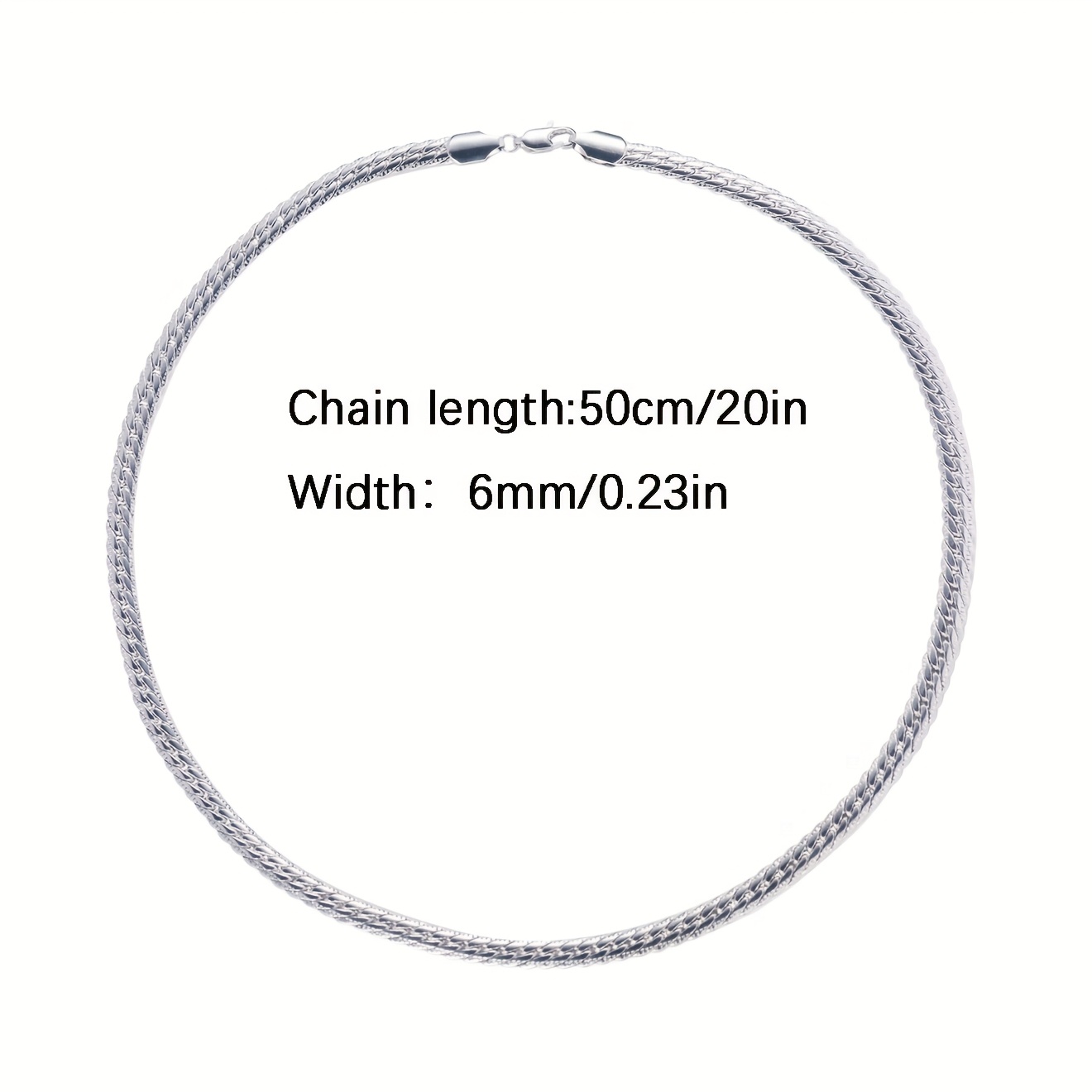 Image of 925 Pure Silvery 6mm Side Car Flower Flat Necklace With Exquisite Gift Box