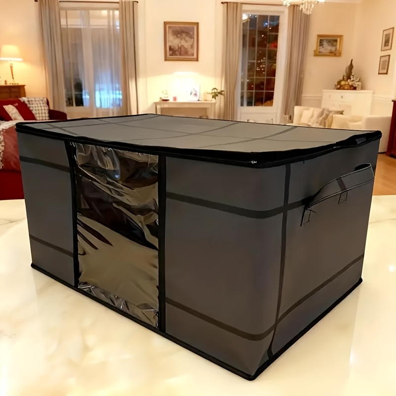 TEMU 折りたたみワードローブ収納バッグ 大容量 二重ファスナー 取っ手付き 家庭用衣類・寝具 引越し・旅行・ベッド下収納バ・ベッド下収納バッグ・ベッド下収納に最適