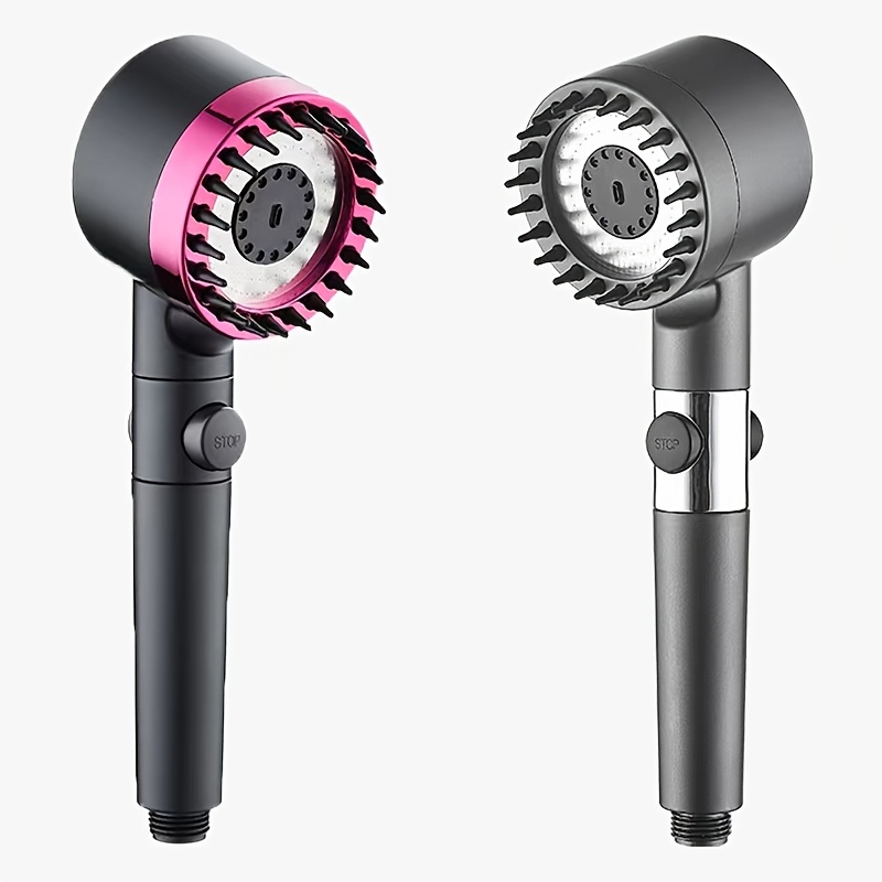 pommeau de à main haute pression avec filtre - pommeau de pour eau dure avec interrupteur , 3 réglages de jet, installation facile, tuyau de 2m, 5 cartouches filtrantes et support pour une expérience de spa pour une utilisation uniquement en Détails du produit 0