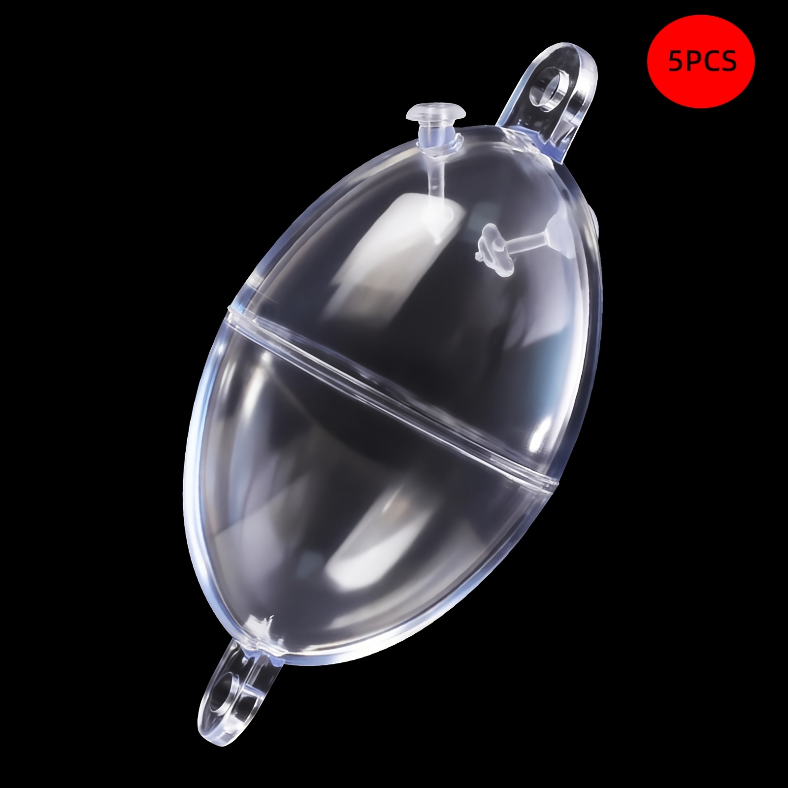 TEMU 5pcs Water-filled Float Ball Big-belly Float, Round Transparent Fishing Float, Bubble Casting Rod, Sea Rod, Long-distance Casting, Boat Fishing