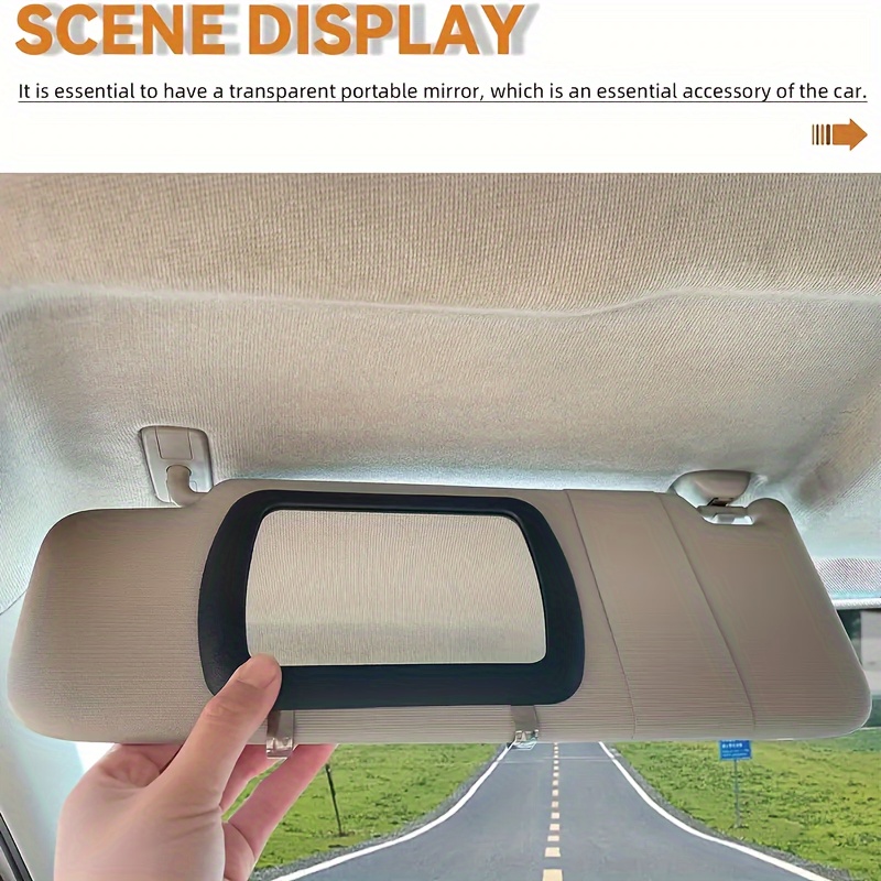 

Universal Fit Car Visor Vanity Makeup Mirror, Front Oval Flat Lens, High-quality Abs And Stainless Steel, Clip-on Hd Glass Mirror For Sun Visor