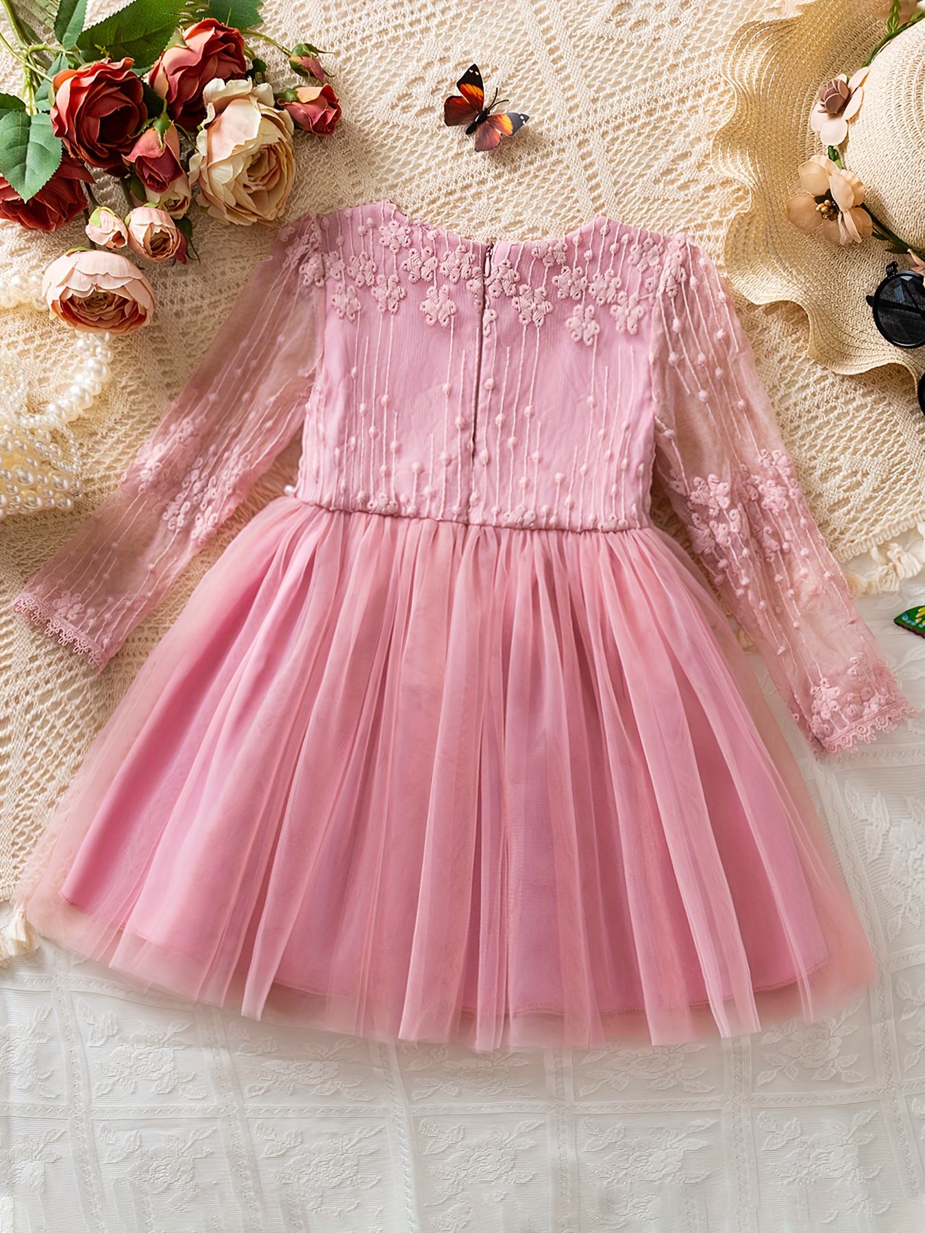 babys 1st birthday dress cute embroidered pearl decorated - Temu Bahrain