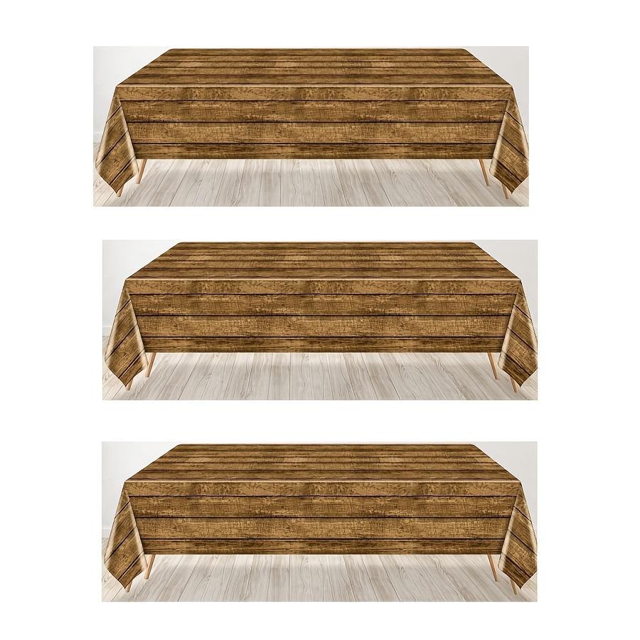 TEMU 3pcs/6pcs Pcs Western Tablecloths Disposable Plastic Wild West Table Covers With Barn Door Suitable For Western Themed Birthday Parties, Ranch