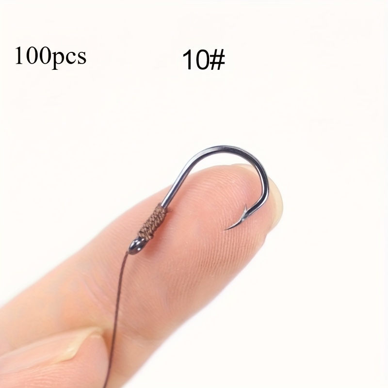 100pcs small fishing hooks line tiny pre tied fishing hook - Temu