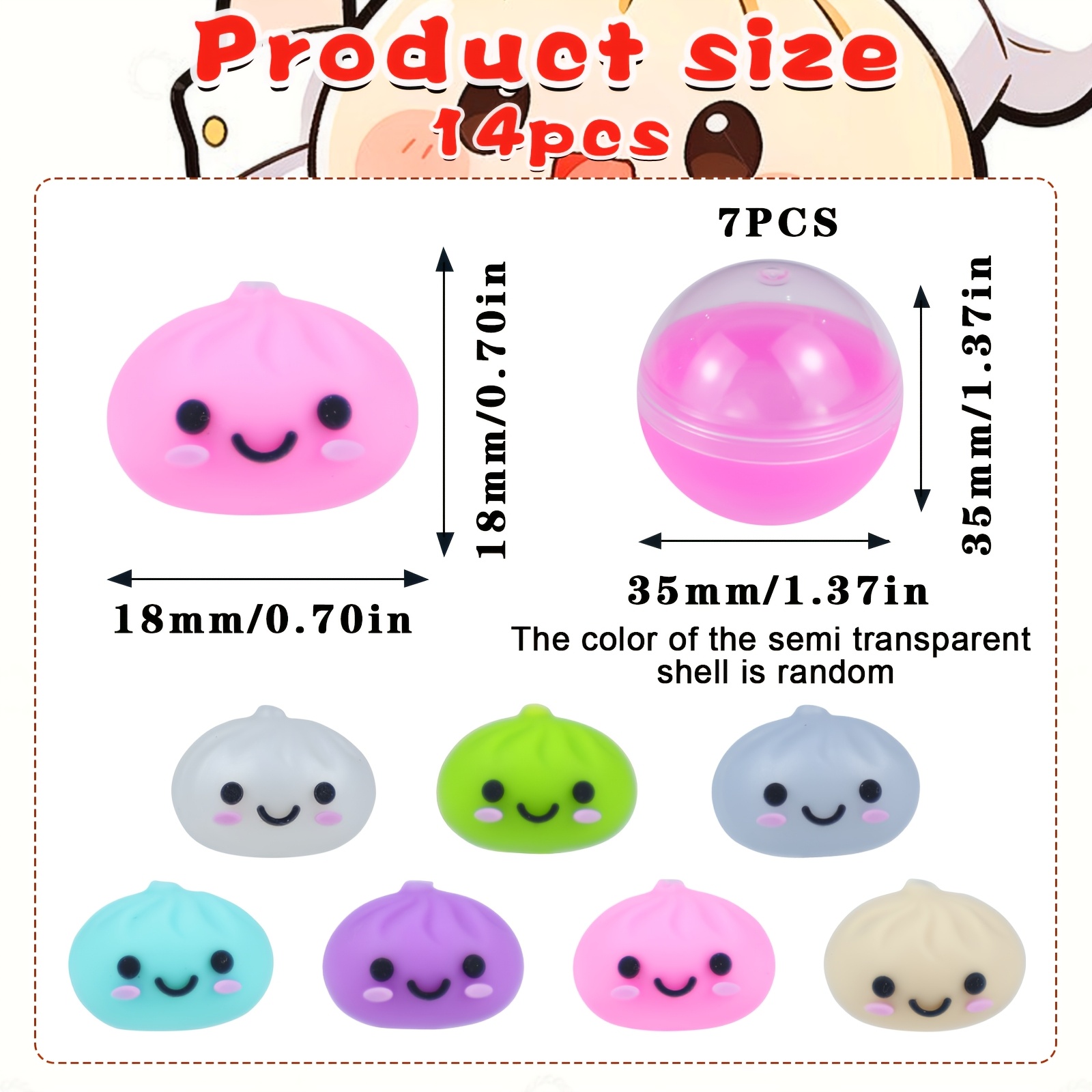TEMU 14pcs 3d New Baozi Silicone Bead Set, Suitable For Various Creative Handmade And Gift Decorative Beads Such As Bead Pens, Silicone Focus Beads,