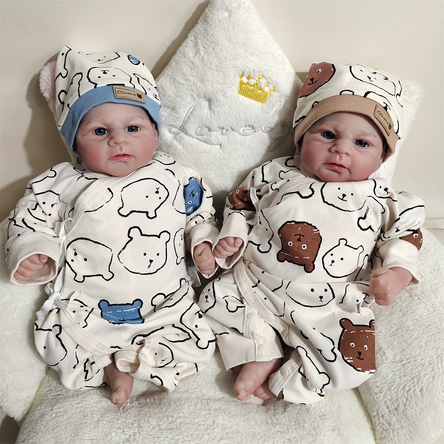 19 Inch/ 49cm Soft Silicone Vinyl Cloth Body Lovely Newborn Baby Twins Boy  High Quality Handmade Reborn Doll