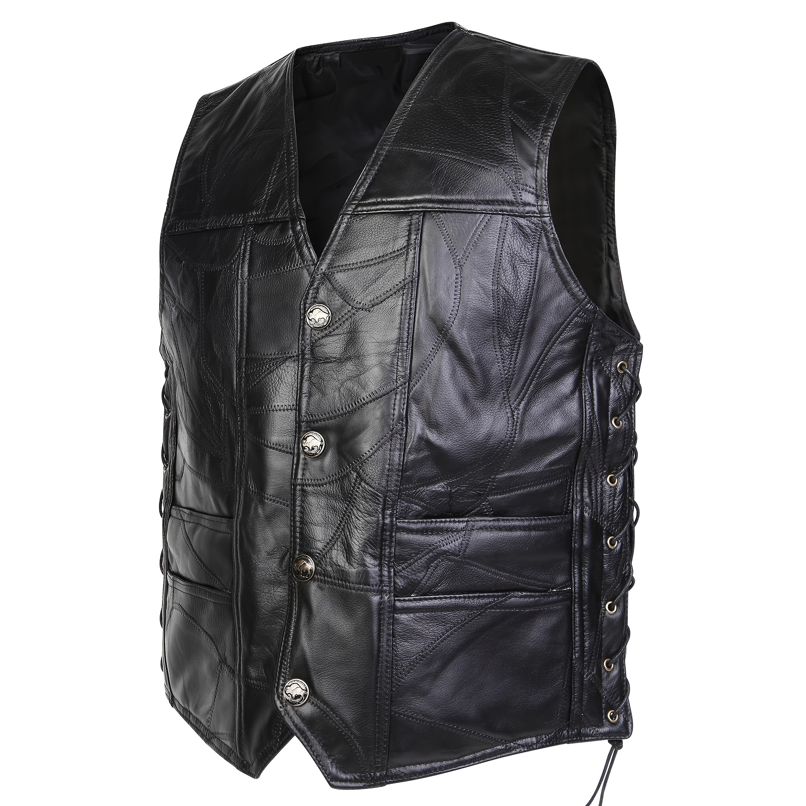 【MORE THAN BLACK】25SS★ LOGO BIKER SLEEVELESS JILDISH Black Label Biker Society Real Leather Vest | BLS