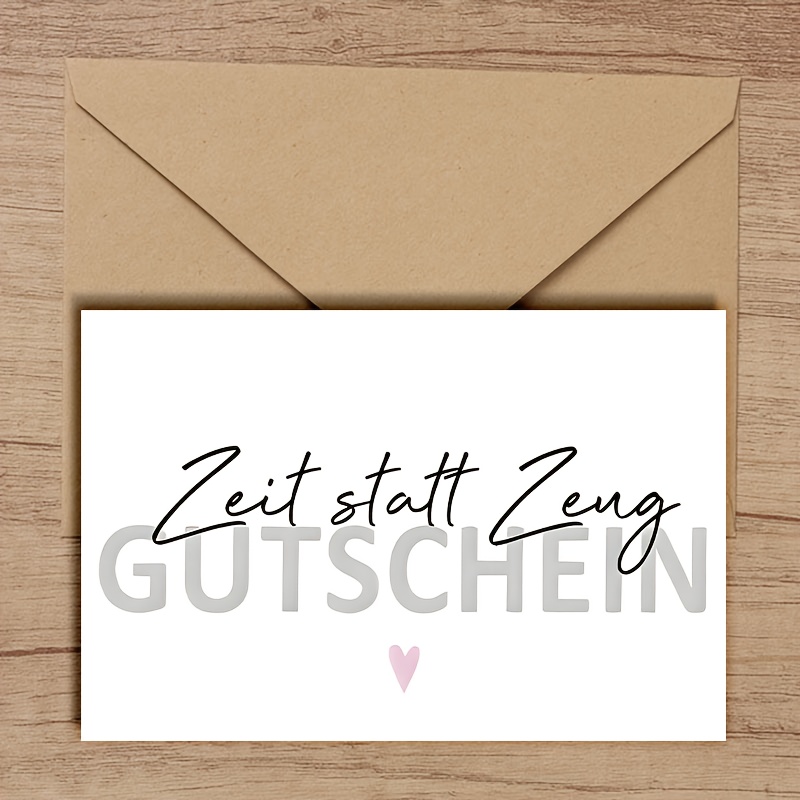 1pc German Humor Birthday Card "zeit Statt " - Perfect Christmas Gift For Husband Wife Boyfriend | Relationship Card With Envelope