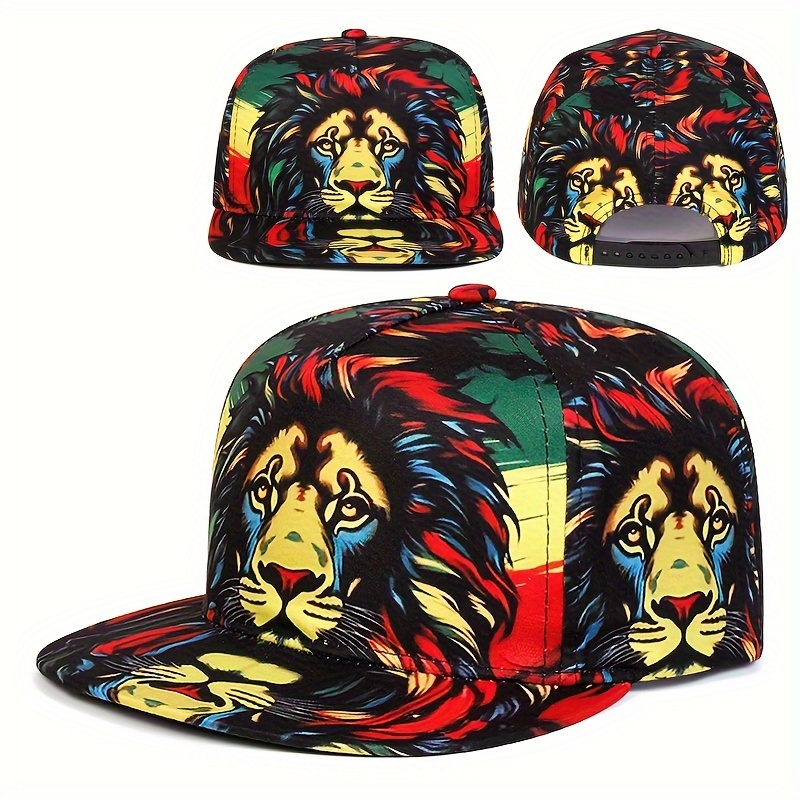 

Print A Dazzling Lion Pattern In Full Color Baseball Cap For Women Fashionable Vintage Visor Cap For Men