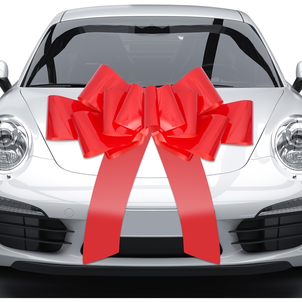 Image of For Large Red Pull Bow - 30 Inches For Wrapping , Suitable For Weddings, Birthdays, Christmas Decorations, And As A Huge Bow For Cars, Doors, And Walls