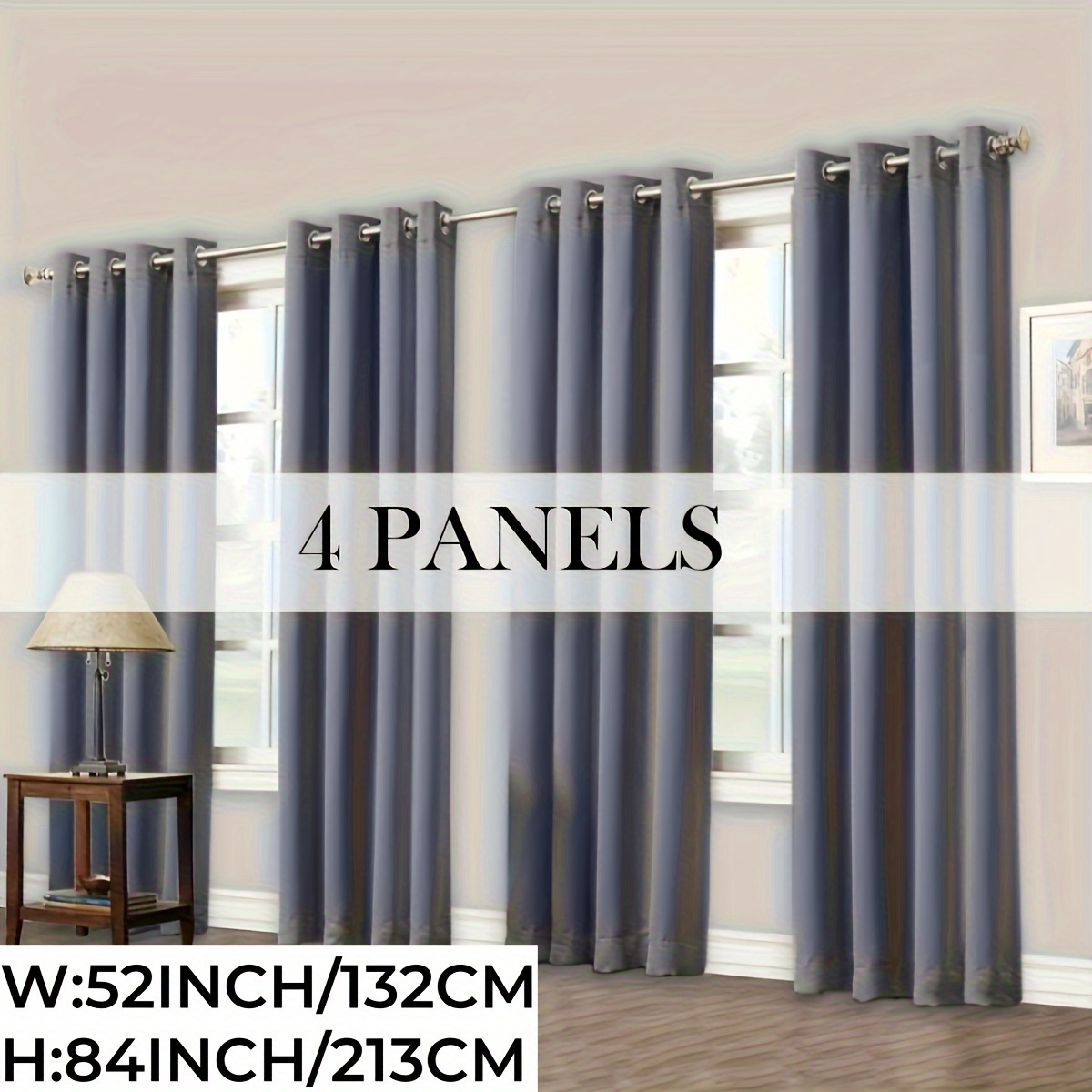 E-shop 4 Stück Minimalistische Verdunkelungsvorhänge, Laminiert mit Ösen für Raumverdunkelung Sonnenschutz, Geeignet für Schlafzimmer, Arbeitszimmer,