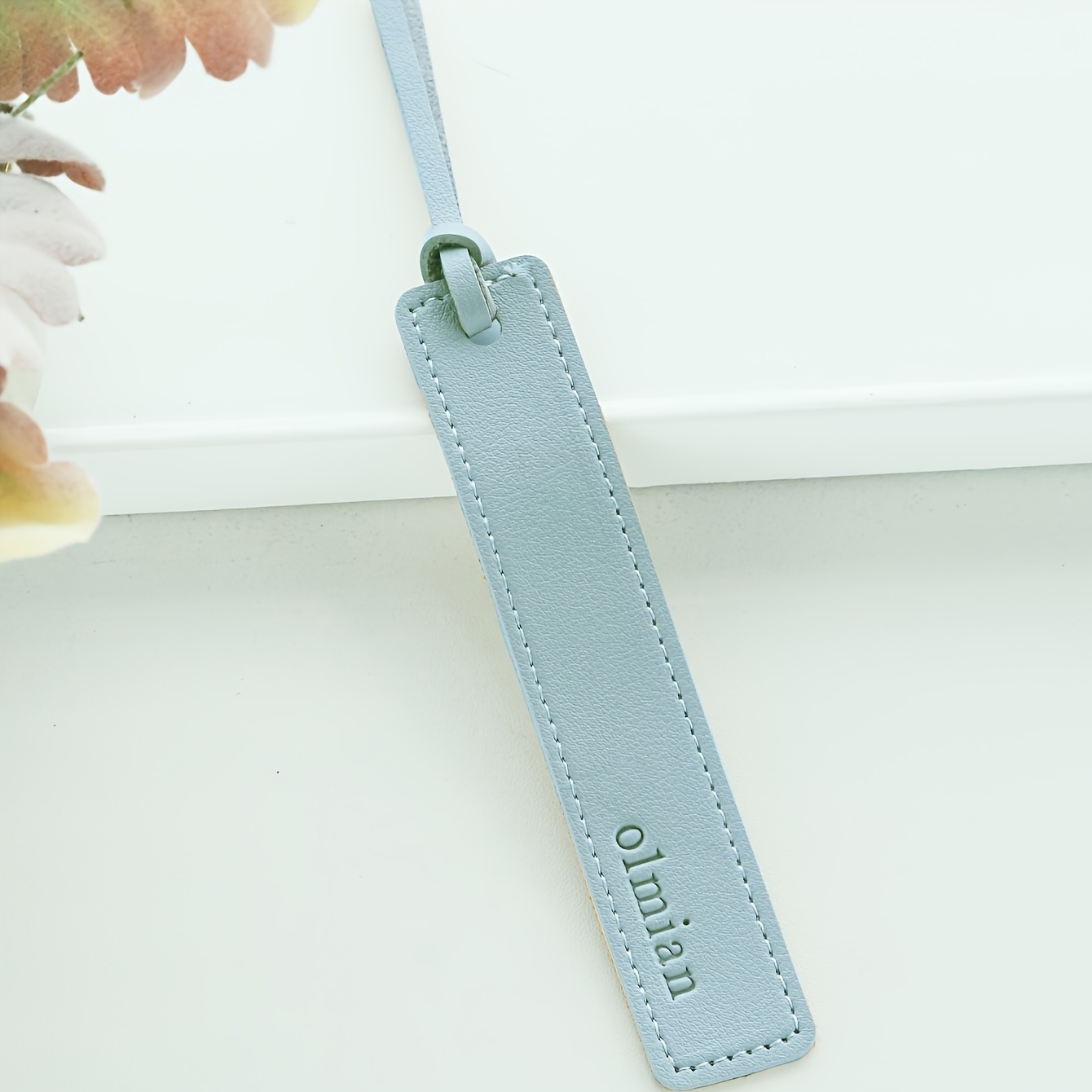 TEMU Customizable Name Bookmark, Classic Stitched Bookmark, Personalized Pu Leather Cord Page Marker, Reader's Gift For Men And Women