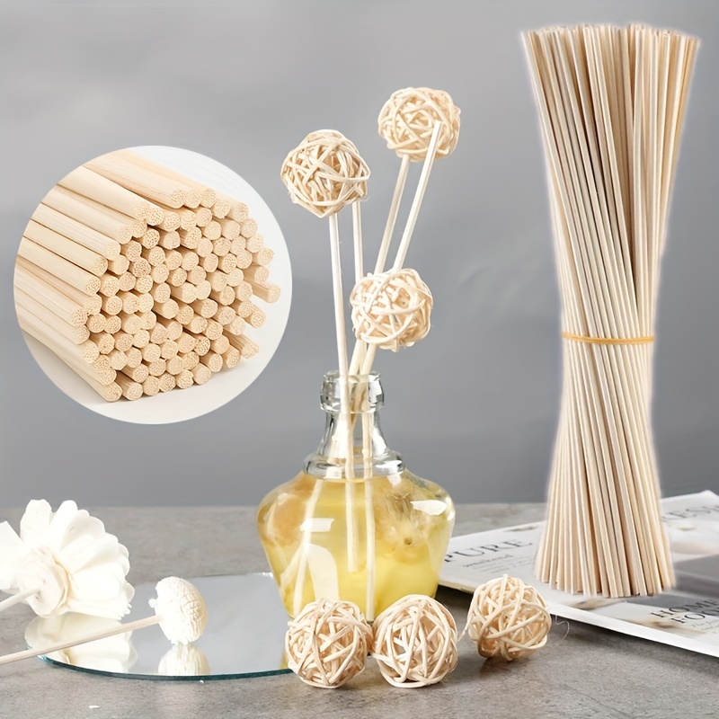 

50pcs Natural Reed Diffuser Sticks - Long- Essential Oil Aromatherapy For Spa, Perfume & Home Decor