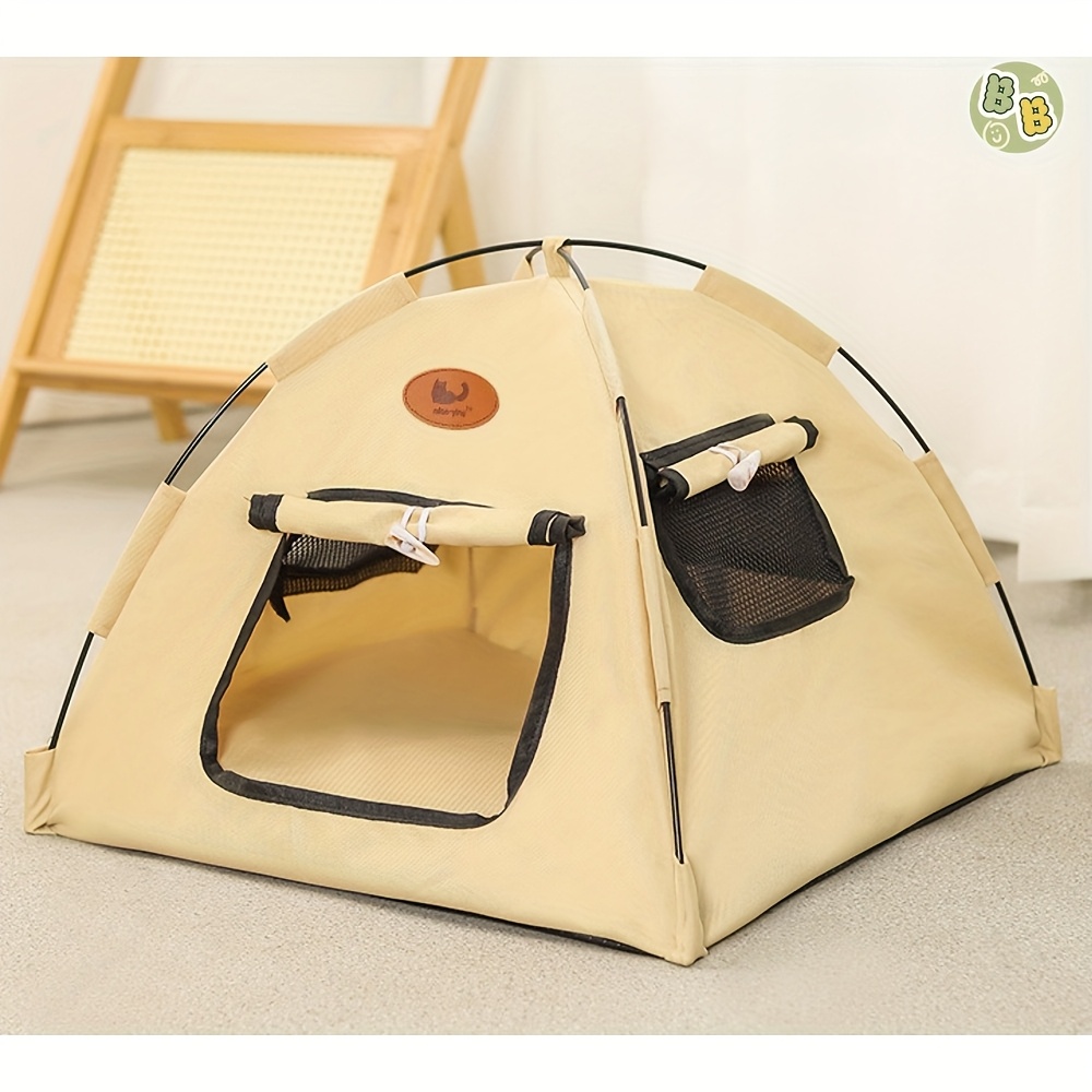 TEMU Lit Tente Amélioré pour Chats et Chiens, Design à Rideaux Renforcés pour Ventilation et , Disponible en 3 Tailles et 2 Couleurs