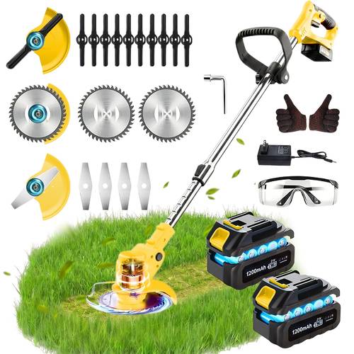 portable cordless electric lawn mower trimmer with high capacity lithium blade types plus lots of free gifts a versatile trimmer for your yard and garden for your father or husband