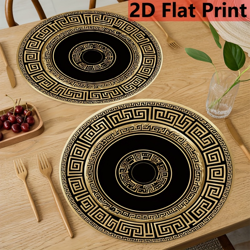 TEMU Of 2, 4, Or Placemats Featuring A Stylish 2d Flat Print With Elegant , Perfect For Enhancing Your Kitchen, Dining Area, Or For Use At Banquets