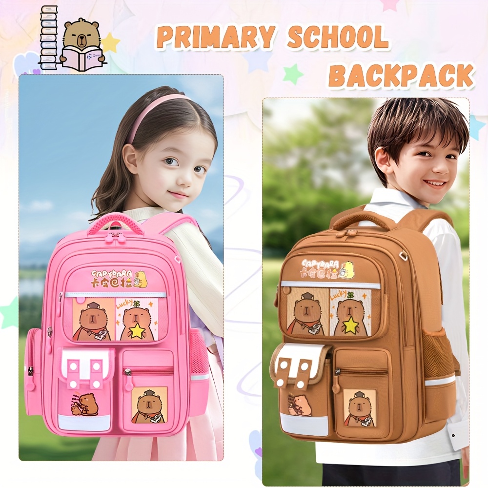 capybara three piece set large capacity school backpack - Temu Kuwait