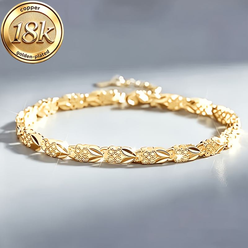 TEMU 1 pieza chapada en oro de 18k para mujer, estilo de lujo , adecuada para ocasiones y de , para todas