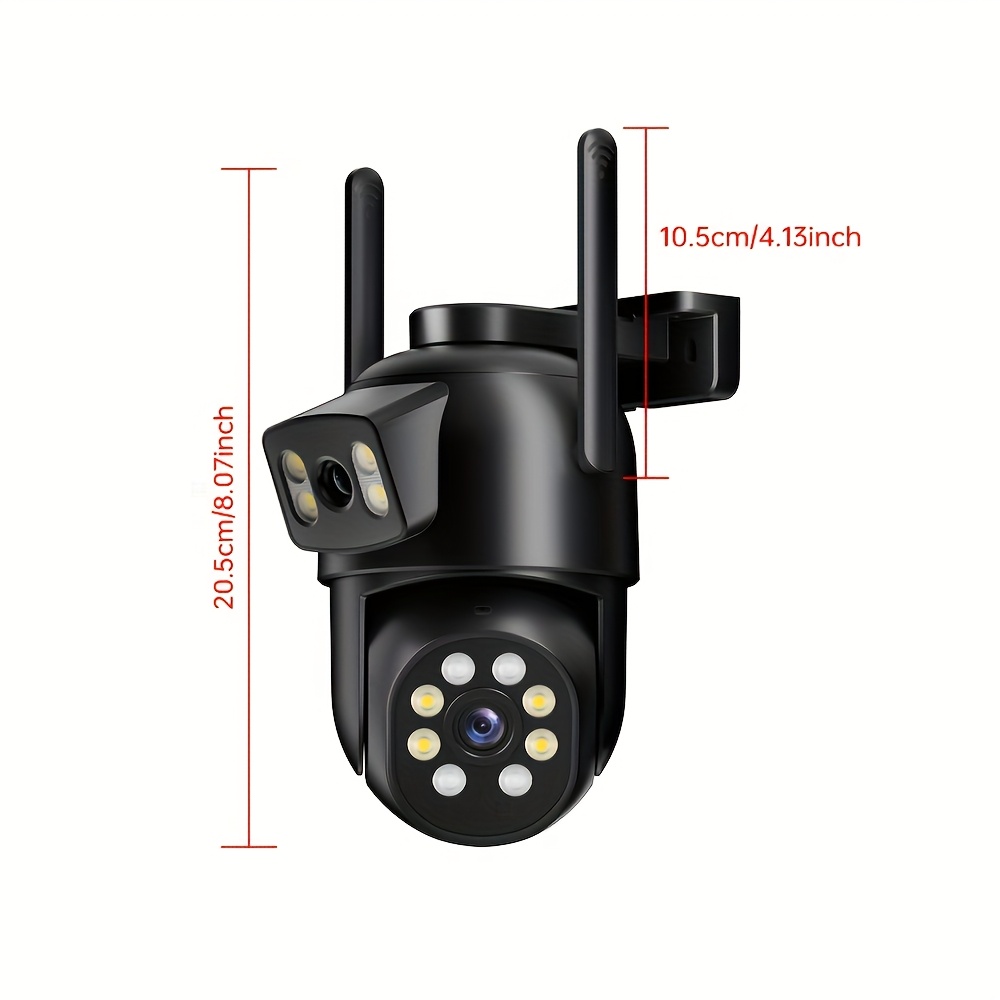 Draadloze Slimme Buiten Dual Lens Beveiligingscamera met PTZ 355° Weergave, AI Menselijke Detectie, Kleuren Nachtzicht, 2.4/5G WiFi, Auto Tracking