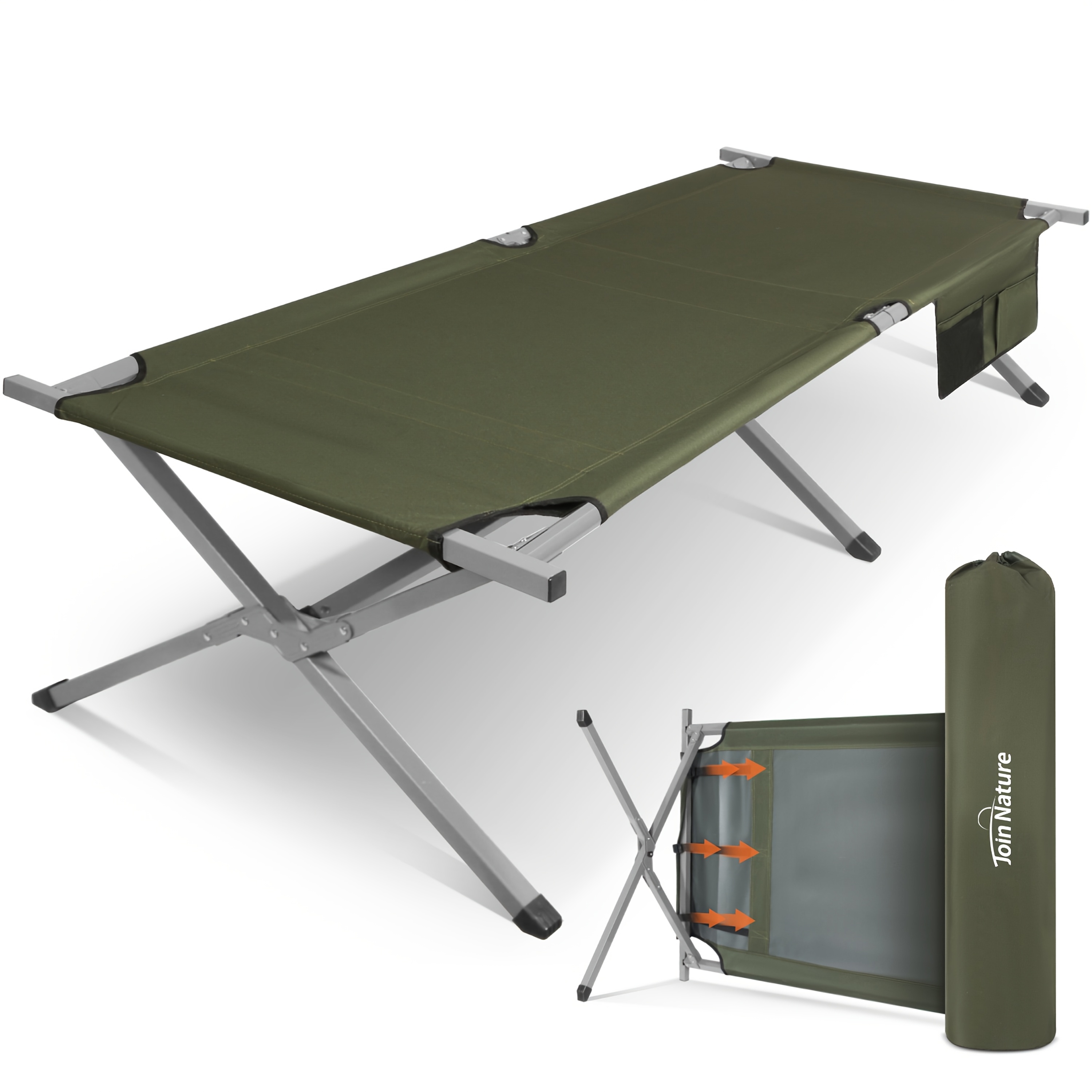 Folding Camping Cot Heavy Duty Portable Outdoor Sleeping Bed Fishing Lounge Bed