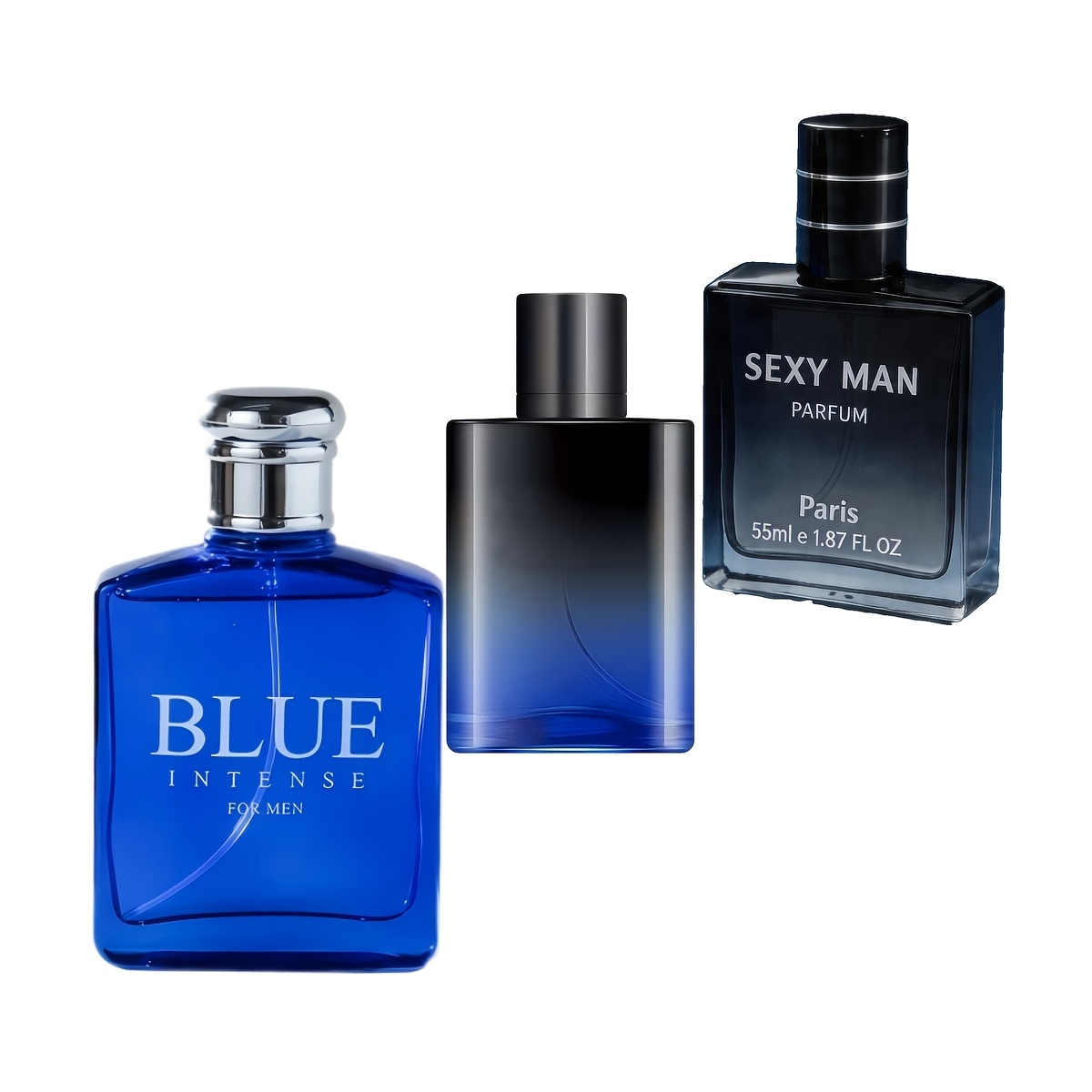 Image of 3pcs Citrus Set Men's Blue Perfume Black Sexy Black Blue Aquatic Fruity Herbal Citrus Leather Citrus Spicy Floral Notes For Daily Dating Holiday Gift Concentration 5 To 15 Per