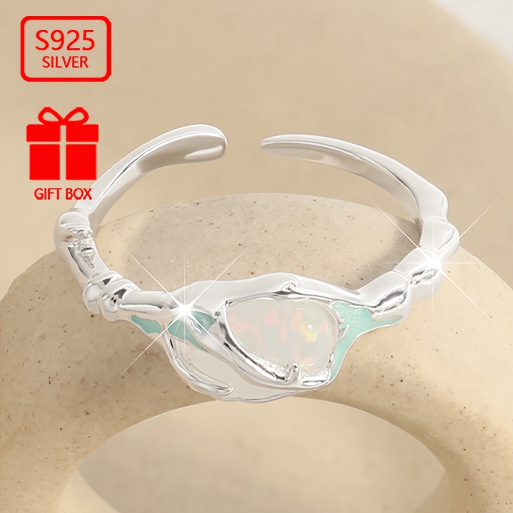 925 Silvery Little Dolphin Ring, Personalized Gift