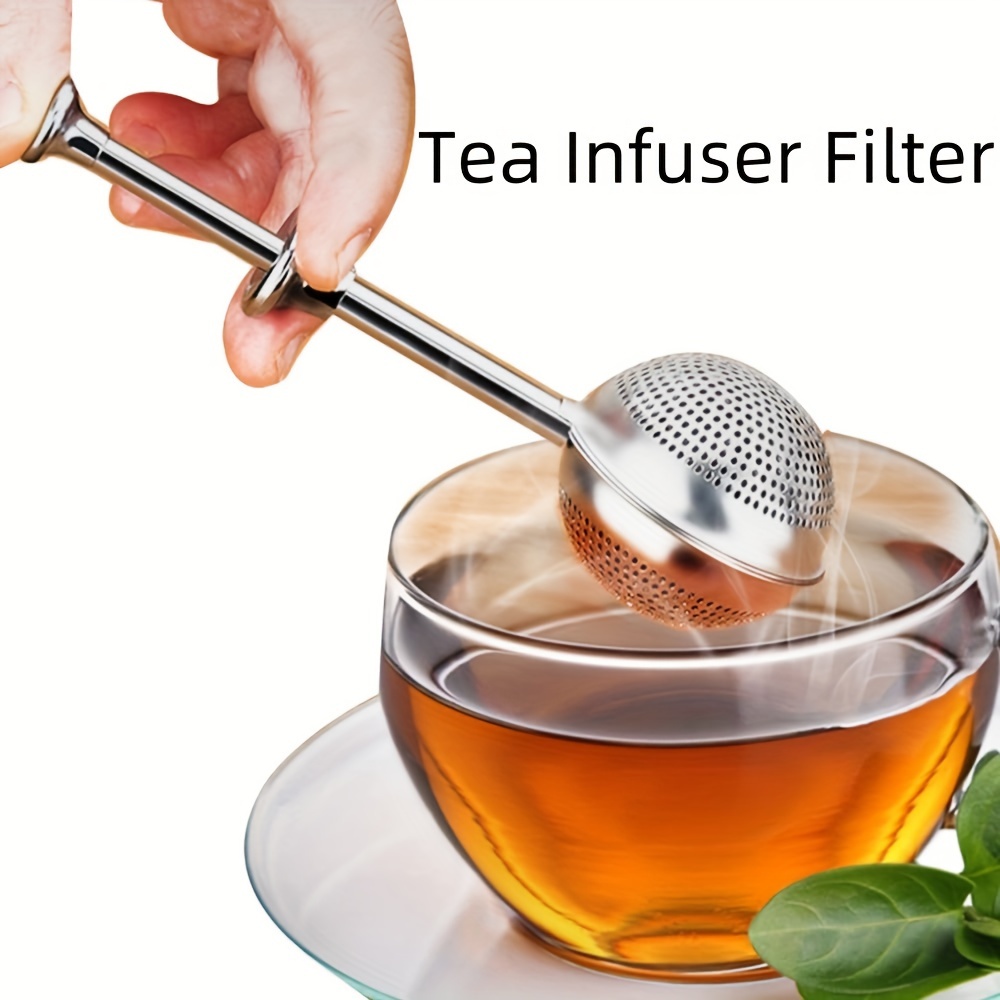 

1pc Tea Ball Infusers For Restaurant, Long-handle Tea Strainer Stainless Steel For Loose Leaf Tea Spices And Seasonings In Office Or Travelling Eid Al-adha Mubarak