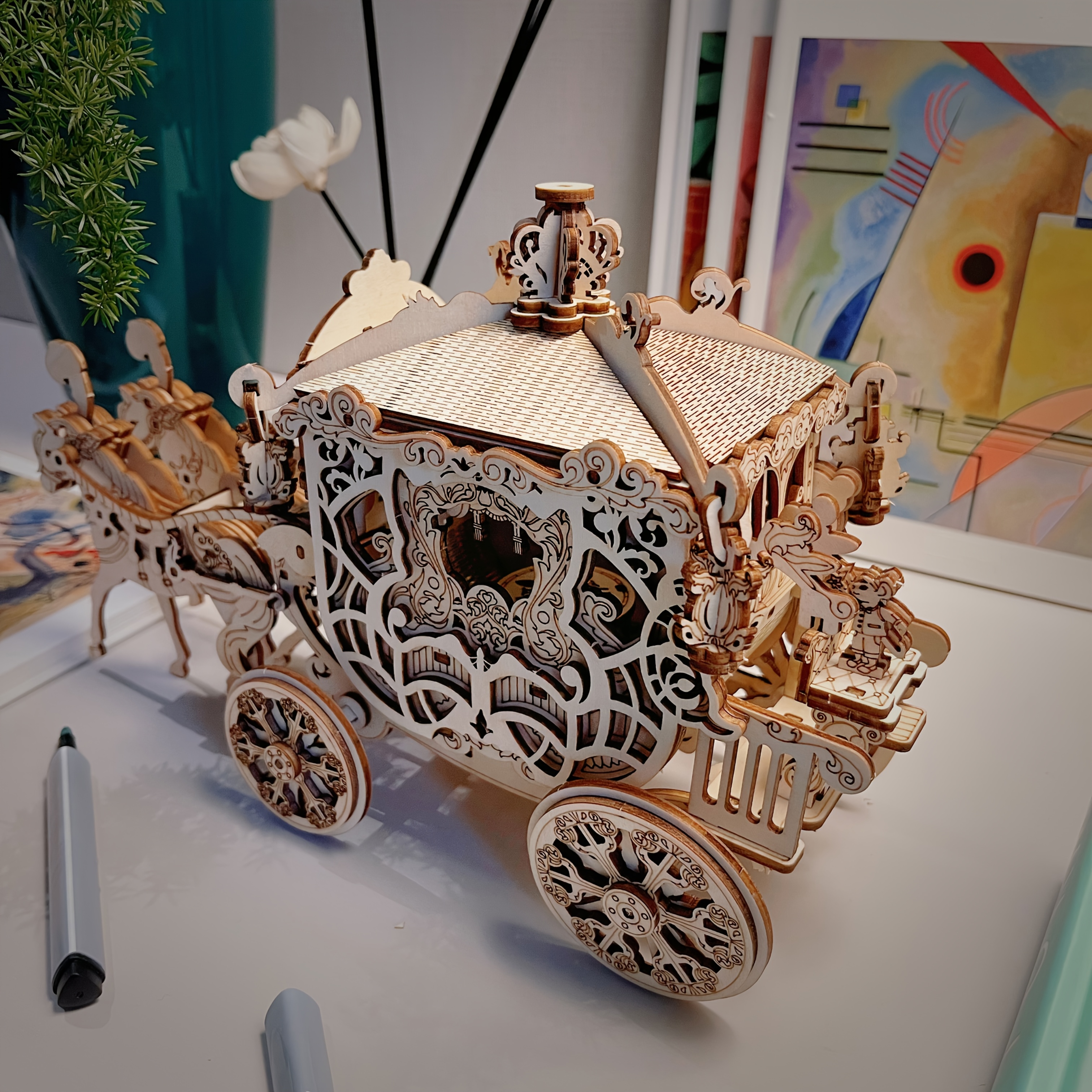 Pumpkin Wooden Puzzle Three-dimensional Assembly Model Handmade Model Toy Gift
