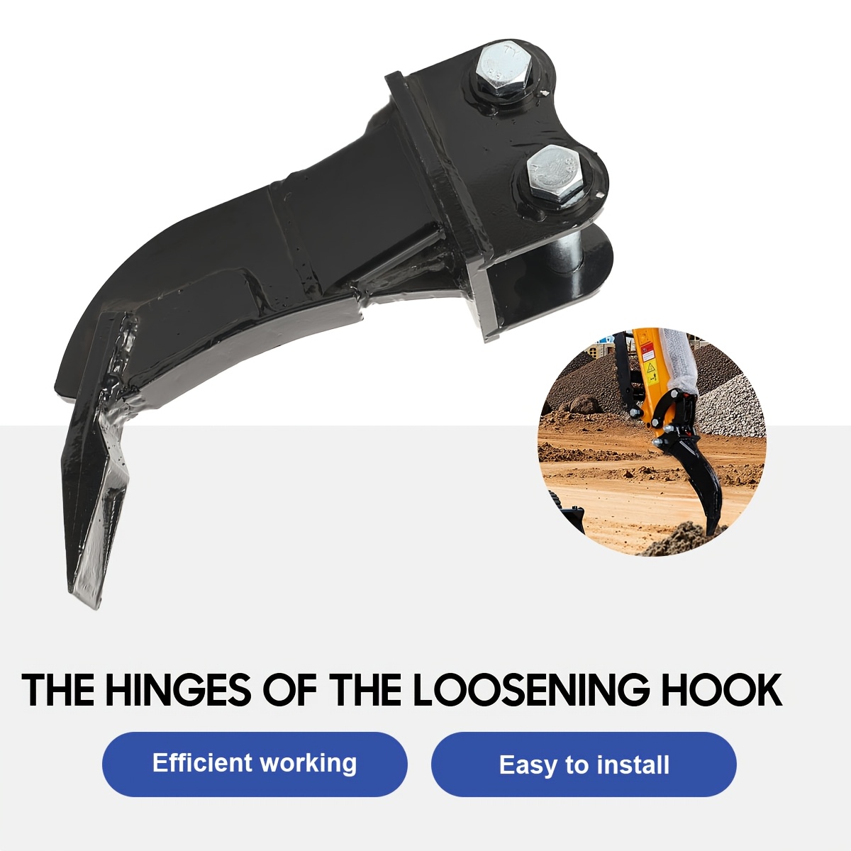 Mini Excavator Ripper Additions - Single Hook Excavator Separator 9.0 Cm | Hole Diameter 2.5 Cm | Middle 8.8 Cm - Compatible With 1 To 1.5 Ton Mini Excavators