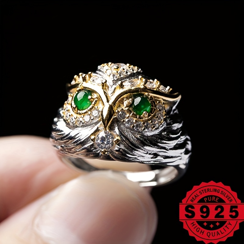 925 Silver Inlaid Natural Stone DIY Ring